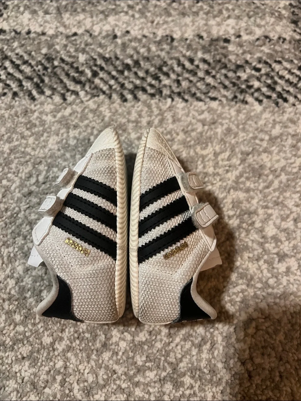 Baby Adidas Superstar Velcro shoes - size 2K